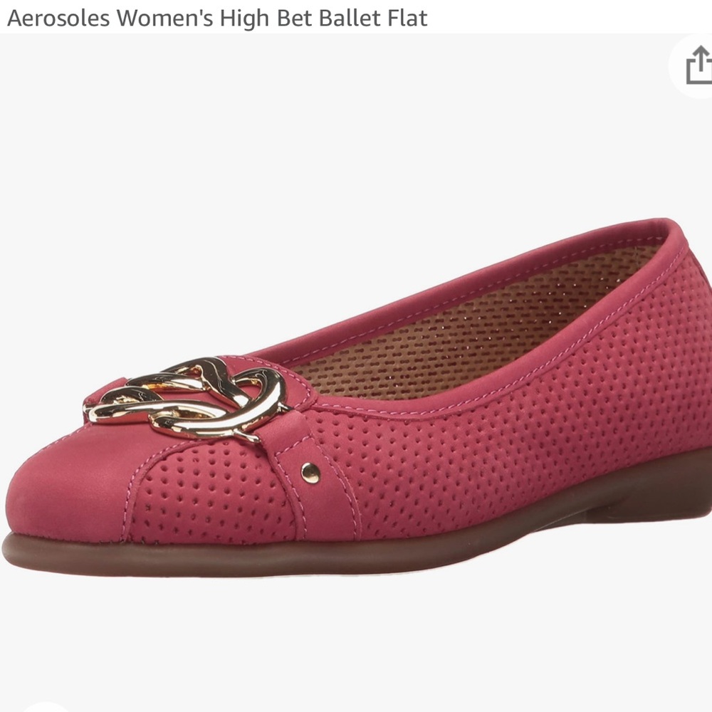 Aerosoles Womens Breathable Pink Flats - size 9 LIKE NEW